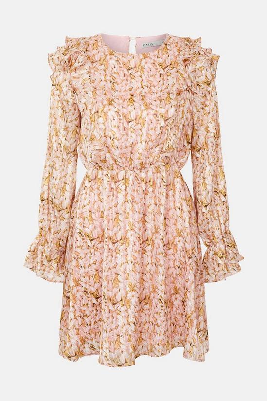 Oasis Floral Printed Double Ruffle Skater Dress 4