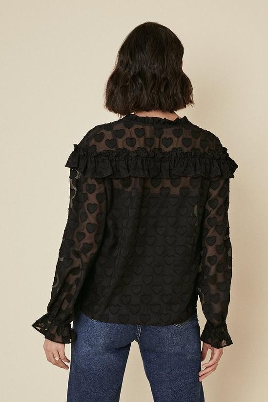 Oasis Heart Textured Frill Blouse 3