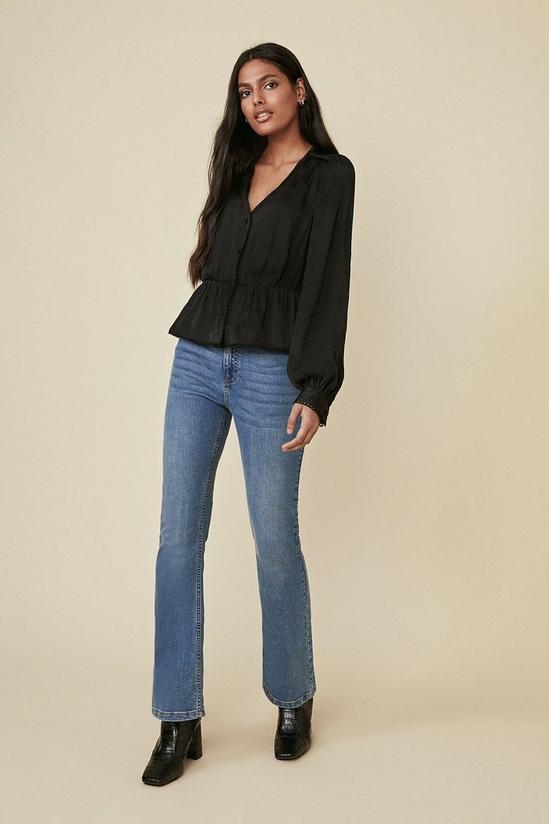 Oasis Satin Trimmed Button Blouse 2
