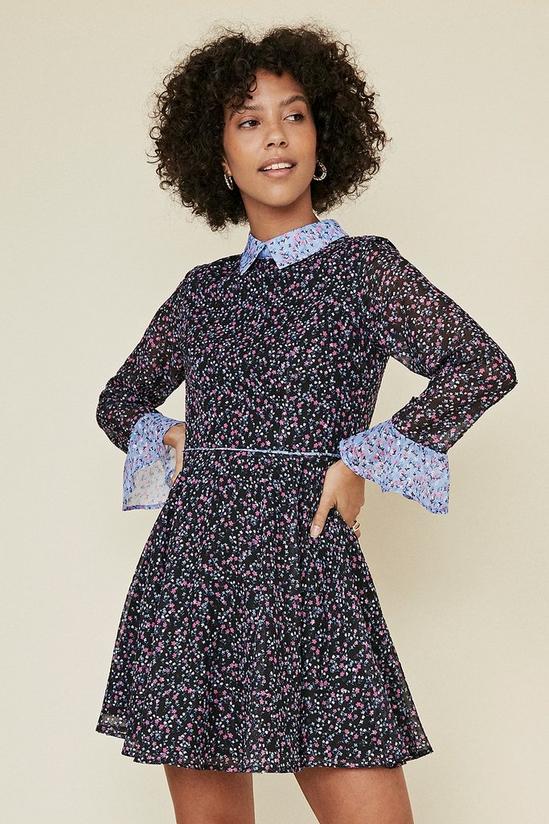 Oasis Patched Ditsy Print Dress 1