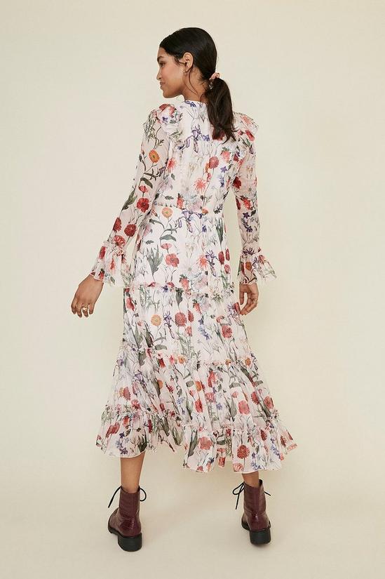 Oasis Floral Print Ruffle Midi Dress 3