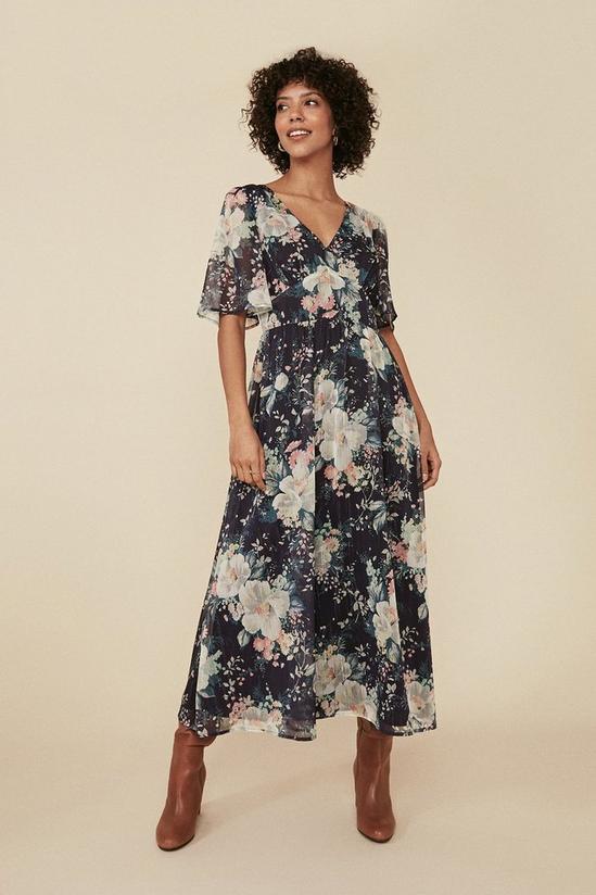 Oasis Floral Print Chiffon Dress 1
