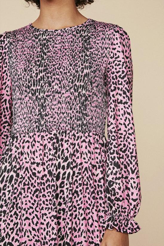 Oasis Colourful Animal Shirred Midi Dress 4