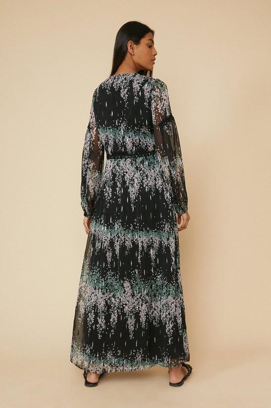 Oasis Floral Print Trimmed Midi Dress 3