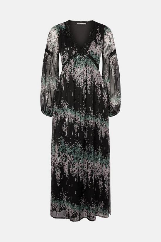 Oasis Floral Print Trimmed Midi Dress 5