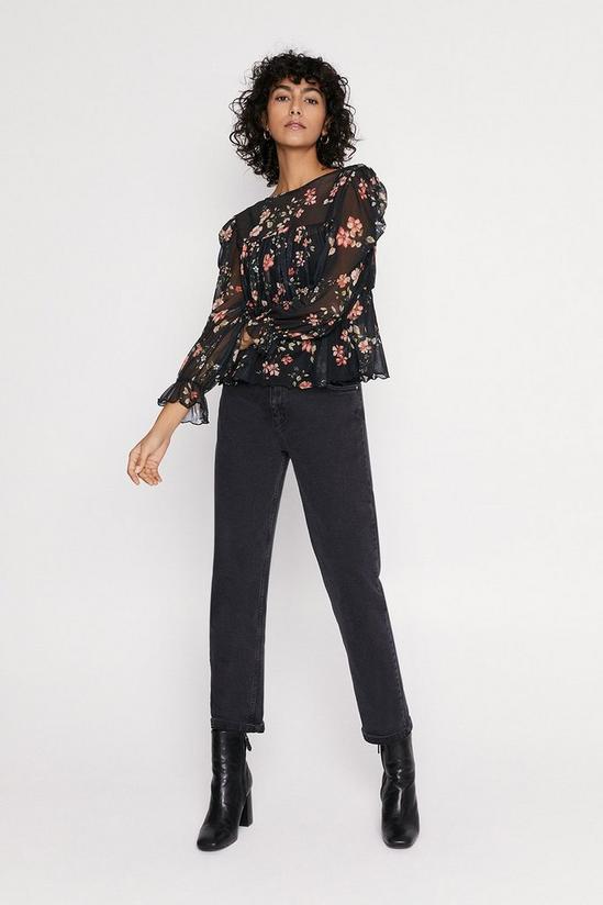 Oasis Floral Mesh Tiered Top 1