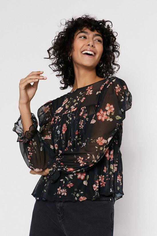 Oasis Floral Mesh Tiered Top 2