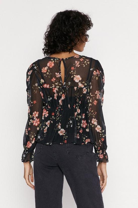 Oasis Floral Mesh Tiered Top 3