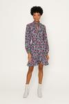 Oasis Floral Tie Neck Long Sleeved Dress thumbnail 1