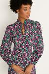 Oasis Floral Tie Neck Long Sleeved Dress thumbnail 2