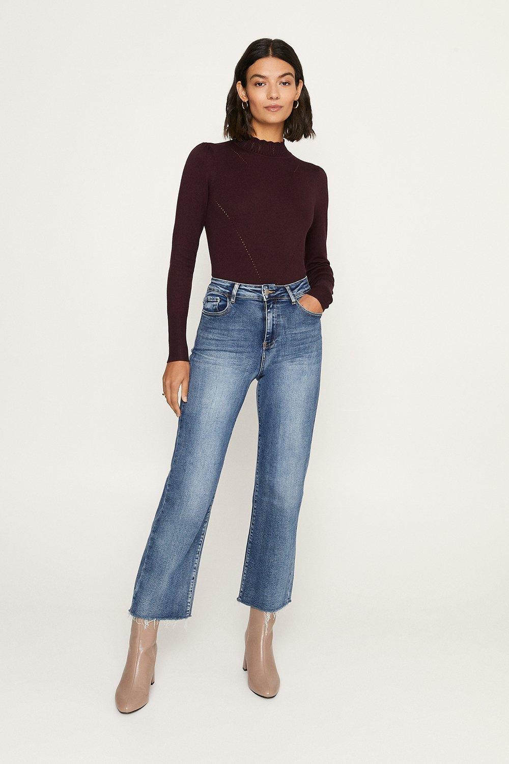 Jumpers & Cardigans | Pretty Formal Scallop Neck Knitted Jumper | Oasis