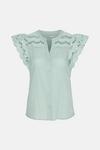 Oasis Broderie Cotton Dobby Shell Top thumbnail 2
