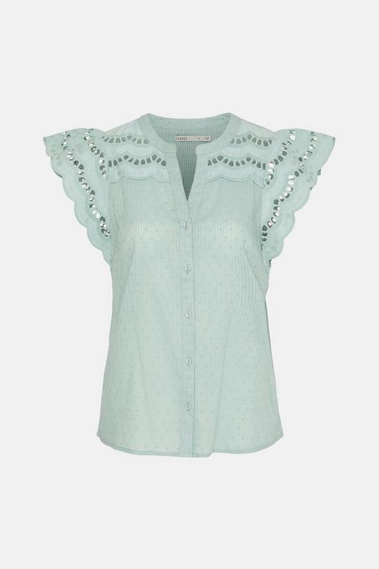 Oasis Broderie Cotton Dobby Shell Top 2
