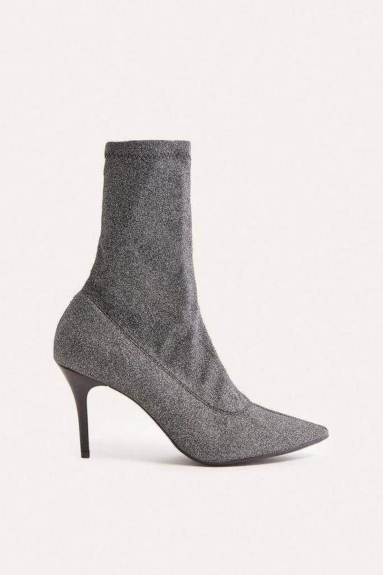Oasis Heeled Pointed Sparkle Sock Boot 1