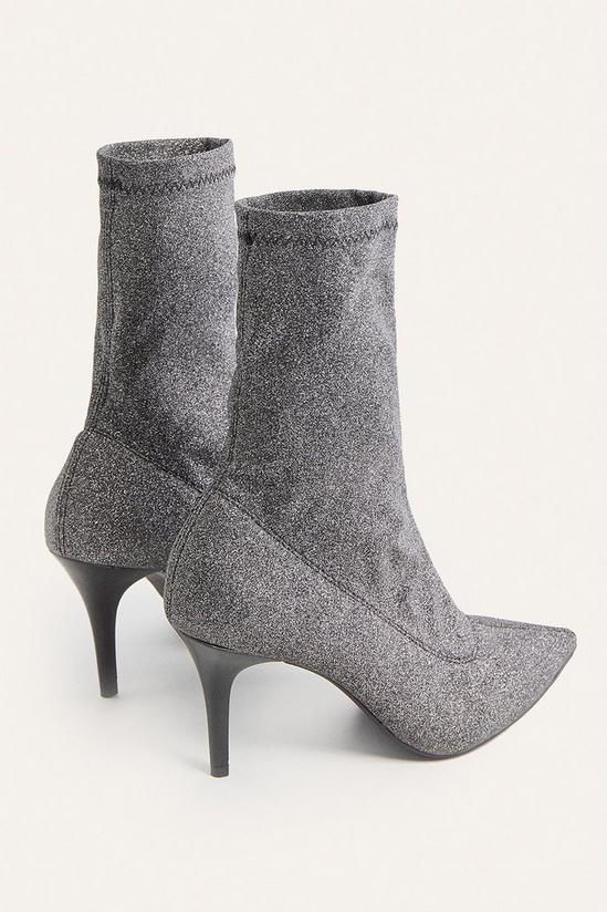Oasis Heeled Pointed Sparkle Sock Boot 2