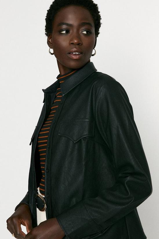 Oasis Faux Leather Utility Shirt 2