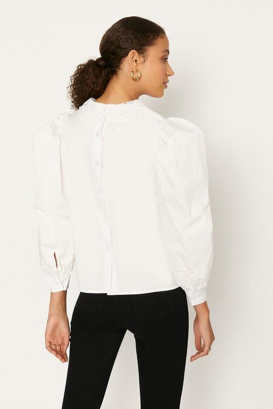 Oasis Lace Collar Puff Sleeve Shirt 3