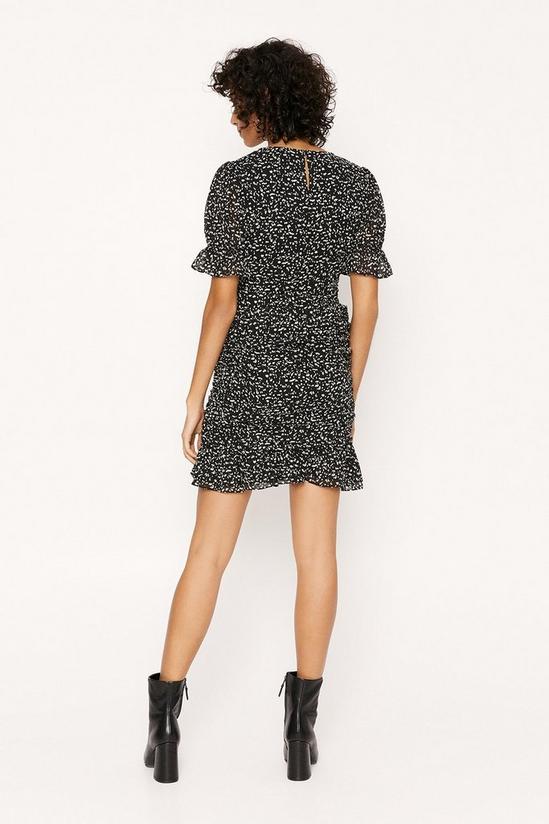 Oasis Rouched Spot Print Dress 3