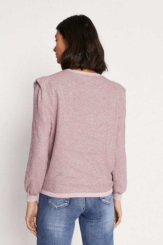 Oasis Long Sleeve Tuck Shoulder Sparkle Knitted Jumper 3