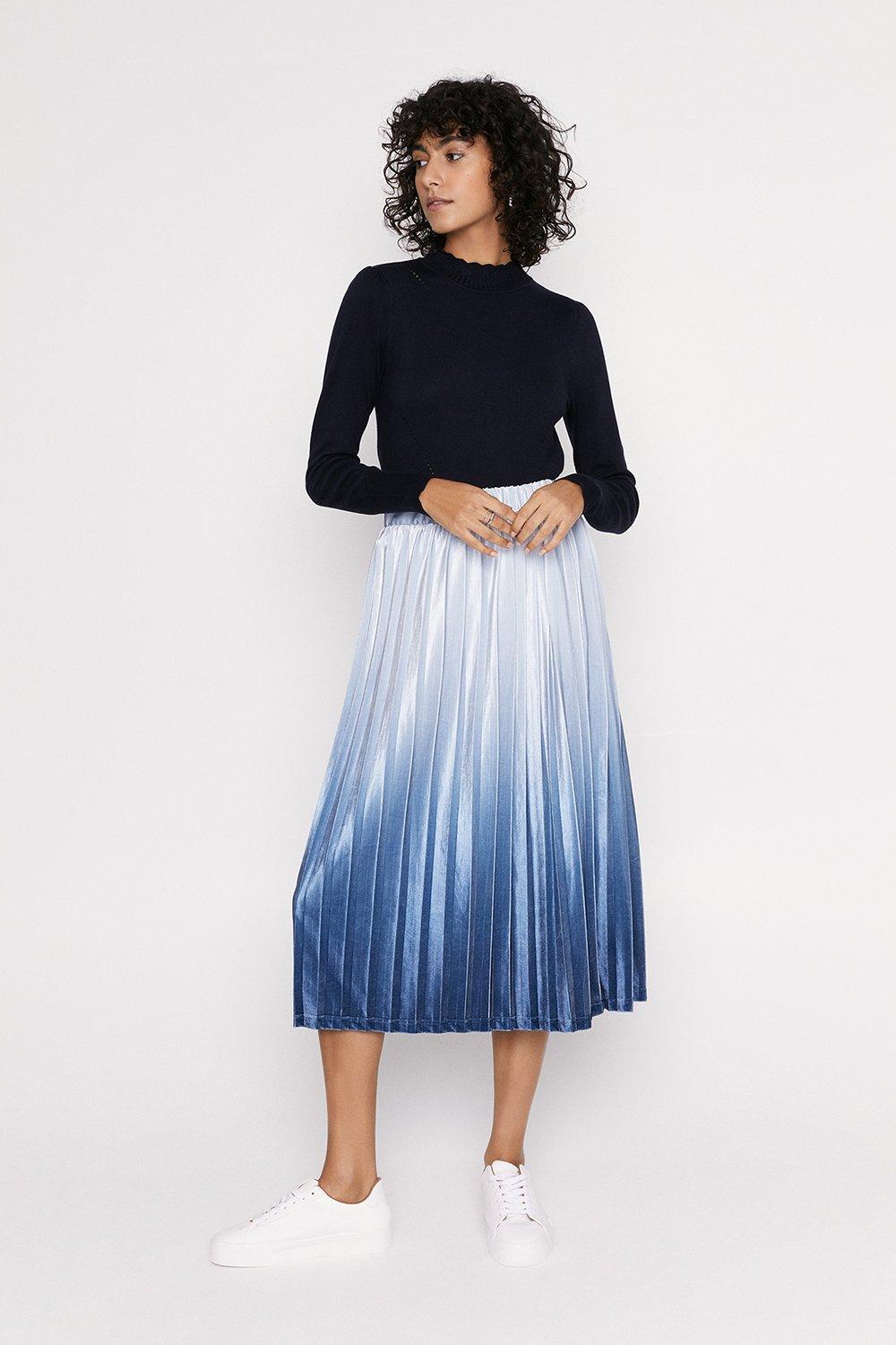 Oasis grey hotsell pleated skirt