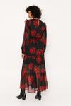 Oasis Red Floral Tiered Midi Dress thumbnail 3