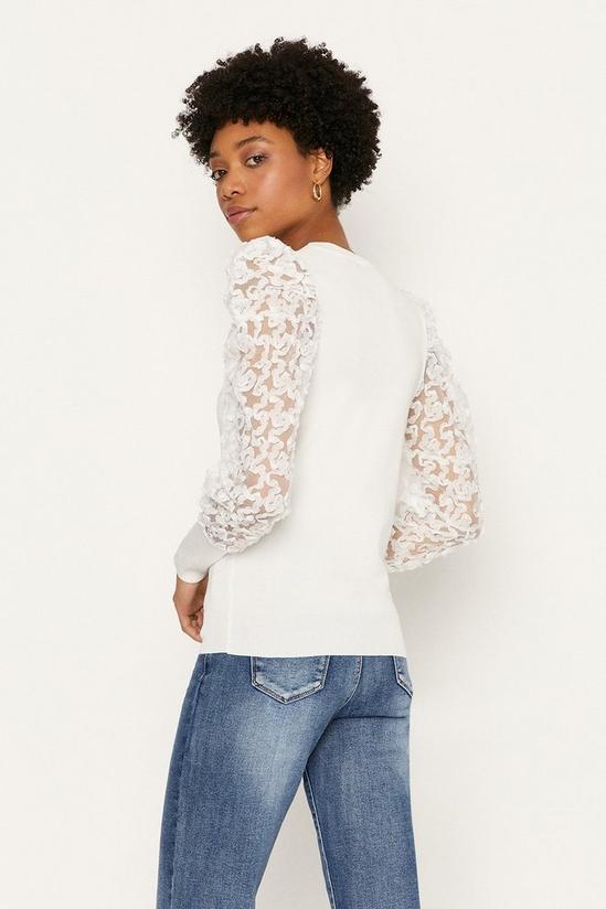 Oasis Sheer Puff Sleeve Knitted Jumper 3