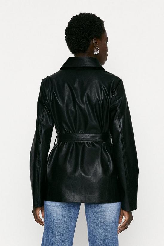 Oasis Faux Leather Belted Jacket 3
