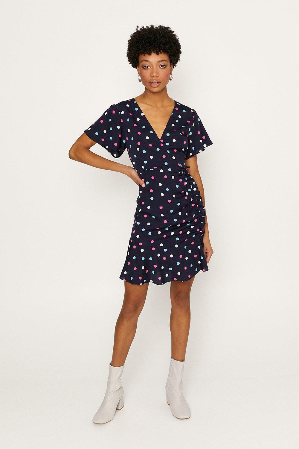 Oasis spot pleat skater dress sales