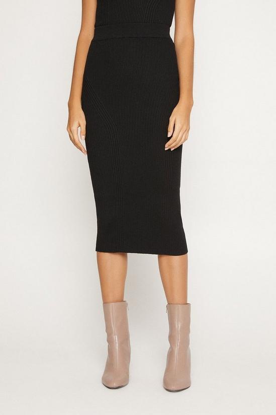 Oasis Long Ribbed Knitted Skirt 2