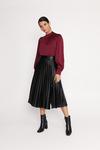 Oasis Faux Leather Pleated Skirt thumbnail 1