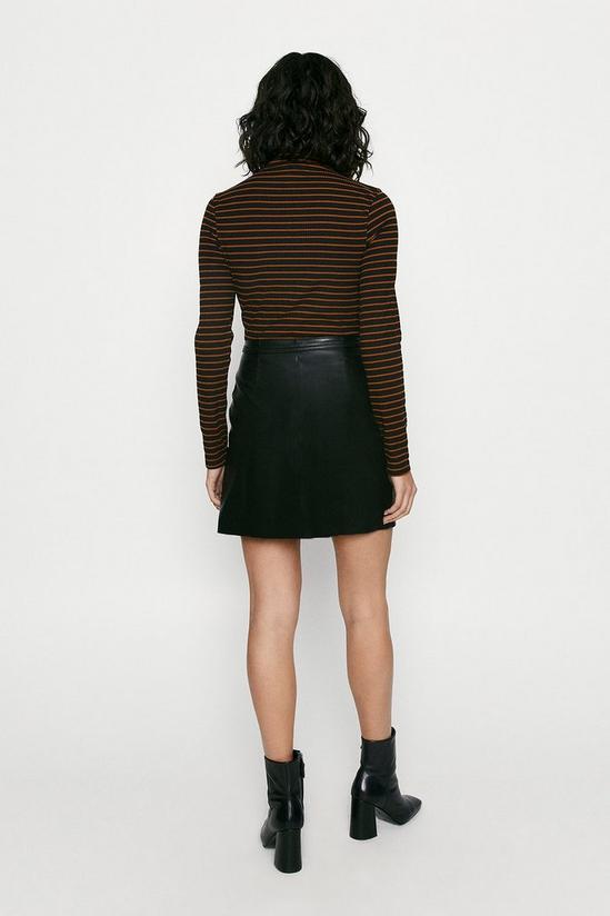 Oasis Faux Leather Wrap Mini Skirt 3