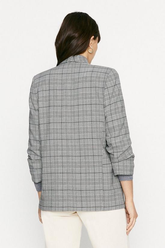 Oasis Check Ruched Sleeve Jacket 3
