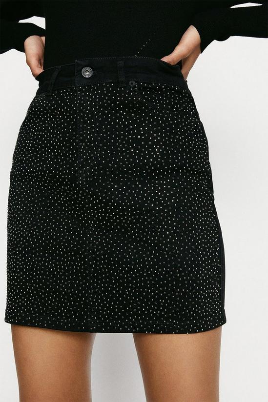 Oasis Sparkle Denim Mini Skirt 2