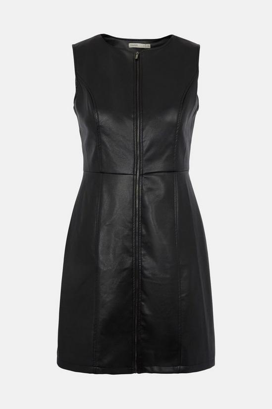 Oasis Faux Leather Zip Through Dress 5