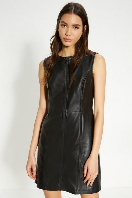 Oasis Faux Leather Zip Through Dress 6