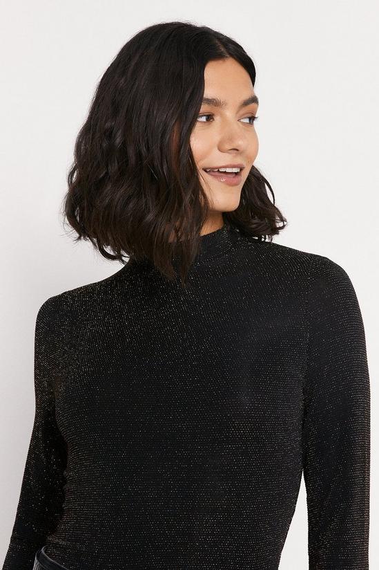 Oasis Sparkle Roll Neck Top 2