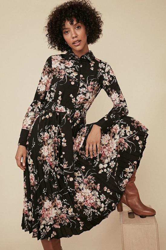 Oasis Floral Pleated Shirt Dress 1