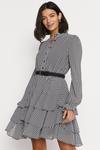 Oasis Houndstooth Tiered Skater Dress thumbnail 2