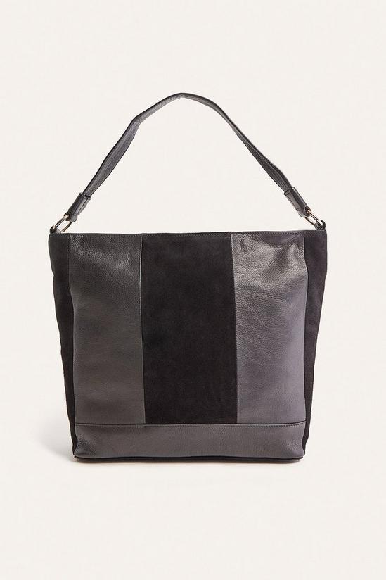 Oasis Leather and Suede Patched Hobo 1