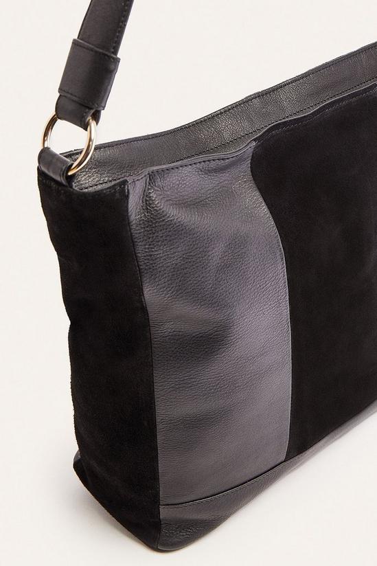 Oasis Leather and Suede Patched Hobo 3