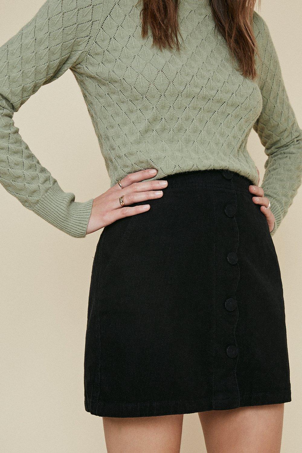 Black cord skirt oasis sales
