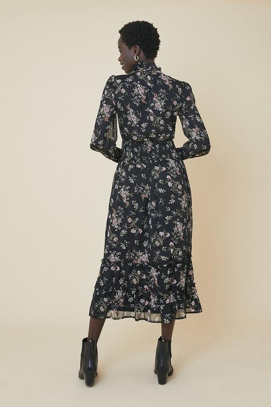 Oasis Printed Shirred Waist Midi Dress 3