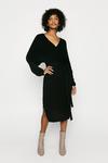 Oasis Long Wrapped Belted Knitted Dress thumbnail 1