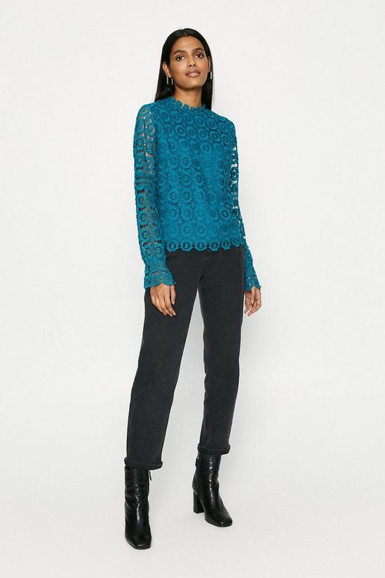 Oasis Embroidered Crochet Blouse 1