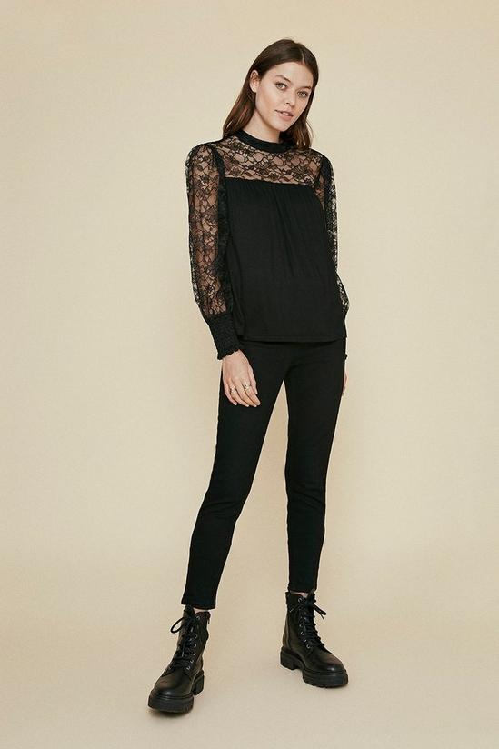 Oasis Lace Yoke And Sleeve Top 2