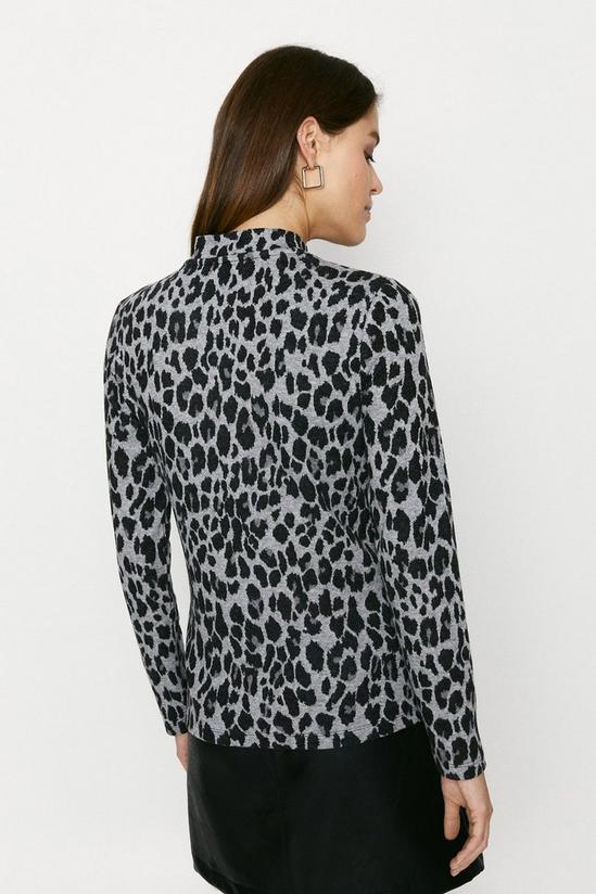 Oasis Printed Cosy Funnel Neck Top 3