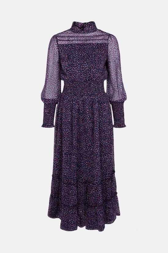 Oasis Printed Shirred Waist Midi Dress 4