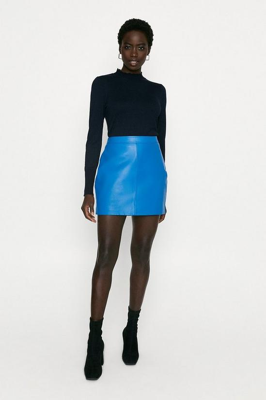 Oasis Leather Mini Skirt 1