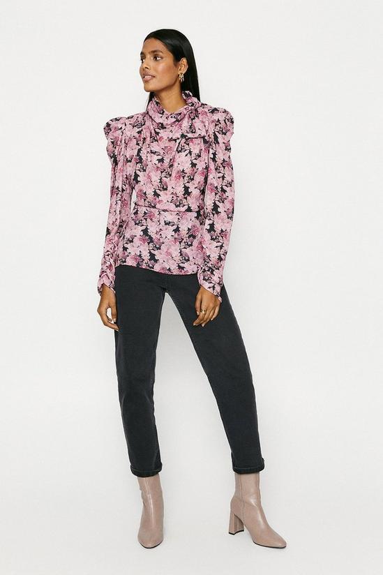 Oasis Bow Side Print Floral Top 1