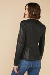 Oasis Collarless Leather Jacket thumbnail 3
